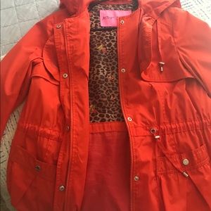 Betsey Johnson Bright Orange Rain jacket size M